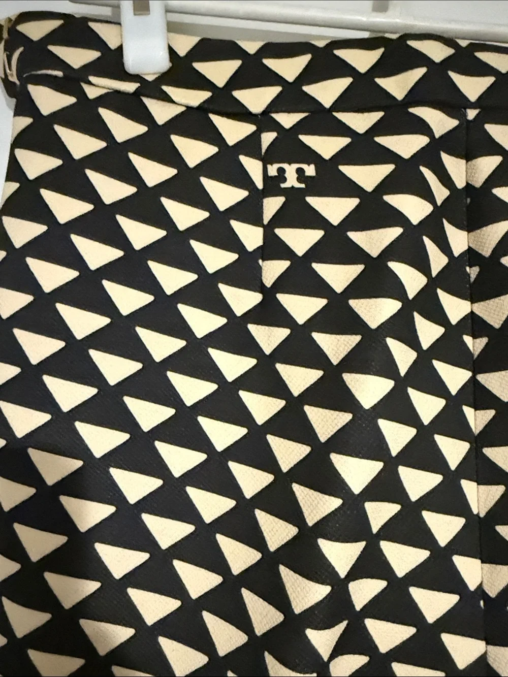 Tory Burch Black and Cream Triangle-Print Men’s Pants